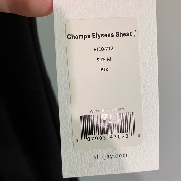 Ali and Jay black form fitting black dress with gold two way zipper on back - Picture 7 of 8